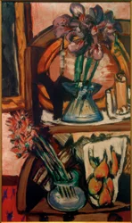 Nature morte avec deux vases de fleurs