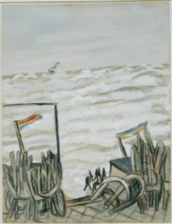 Plage à marée haute