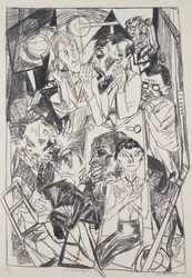 Les idéologues, par Max Beckmann, gravure. Allemagne, 20ème siècle.