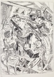 Les derniers, par Max Beckmann (1884-1950), lithographie. Allemagne, 20e siècle.