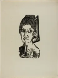 Femme avec bougie