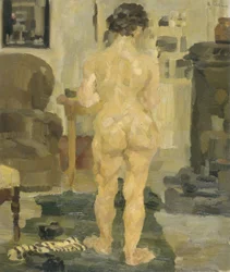 Nu près du poêle