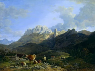 Paysage alpin avec Kampenwand