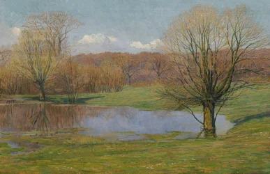 Paysage fluvial au début du printemps