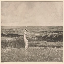 Au bord de la mer.