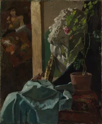 Nature morte avec buste en plâtre