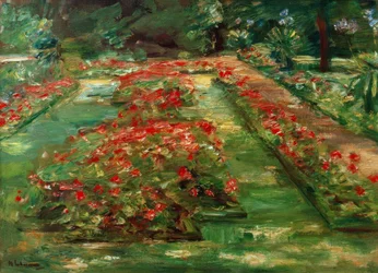 La terrasse fleurie dans le jardin de Wannsee vers le nord