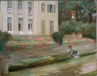 La terrasse fleurie dans le jardin de Wannsee vers le nord-ouest