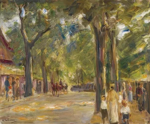 La grande route du lac à Wannsee avec des promeneurs