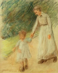 Petite-fille avec nourrice