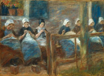 Filles cousant à Huizen