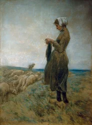 Jeune bergère hollandaise (Bergère tricotant)