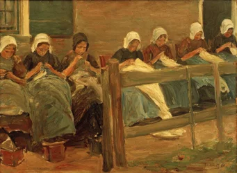 Jeunes filles cousant à Huyzen