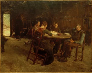 Paysans frisons à la prière de table