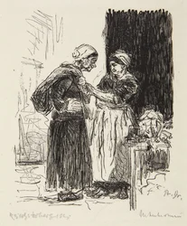 Deux femmes conversant