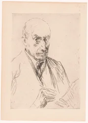 Autoportrait de Max Liebermann, crayon à la main