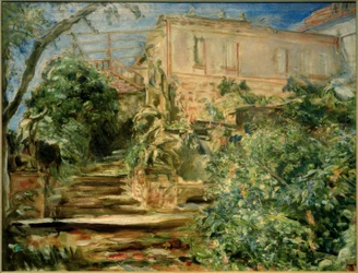 Le jardin à Neukastel avec la bibliothèque