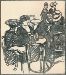 Terrasse de café, vers 1920, 1923