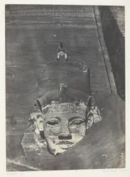 Ibsamboul, Colosse Occidental Du Spéos De Phrè; Nubie, plate 107 from the album "Egypte, Nubie, Palestine et Syrie" (1852)