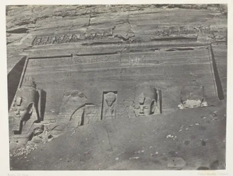 Ibsamboul, Vue Générale Du Grand Spéos De Phrè; Nubie, plate 102 from the album "Egypte, Nubie, Palestine et Syrie" (1852)