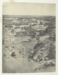 Vue cavalière de la seconde cataracte, Nubie, 1849-51, imprimé en 1852