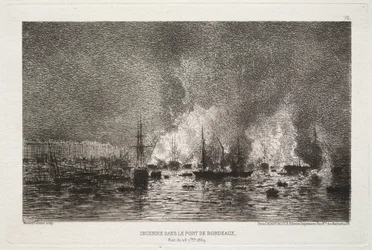 Conflagration dans le port de Bordeaux, 1869