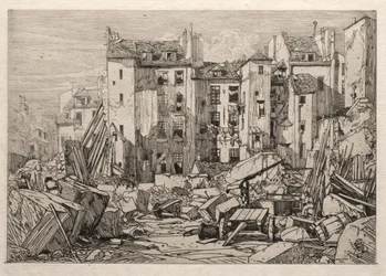Démolition de vieilles maisons à Paris, 1862