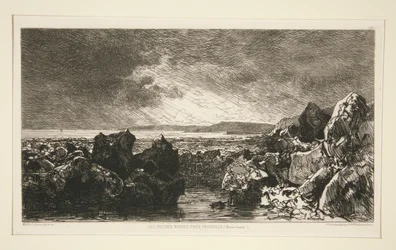 Les roches noires près de Trouville (Marée basse)