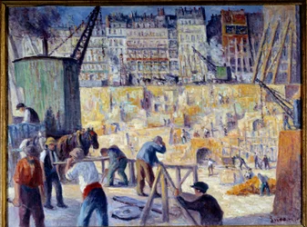 Un chantier à Paris en 1912