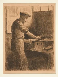Auguste Delatre au travail
