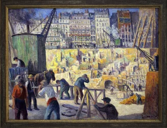 Chantier à Paris. Peinture de Maximilien Luce (1856-1941), huile sur toile