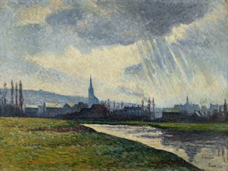Paysage au bord de la rivière, Couillet, Charleroi