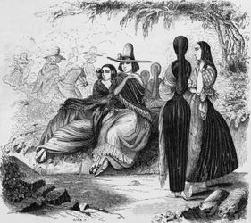 Femmes de Lima au Pérou, gravure du voyage de Radiguet à Lima dans les années 1840