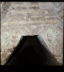 Sculpture du sous-sol du palais, période classique tardive Maya
