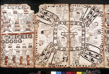 CIVILISATION MAYA: Codex Tro-Cortesiano, milieu du 15ème siècle