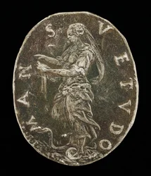 La douceur debout sur un serpent [revers]