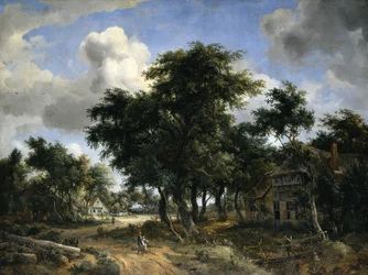 Village Street sous les arbres