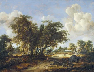 Paysage boisé avec cottages, 1665