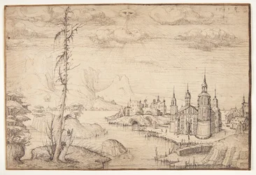 Paysage avec une ville