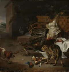 Nature morte aux volailles et aux fruits
