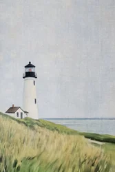 Phare sur les dunes herbeuses