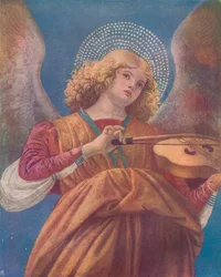 Ange musical avec violon fresque, 15e siècle