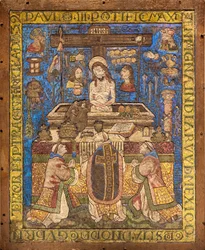 Messe de Saint-Grégoire / Feather mosaic, Mexico