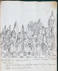 Représentants des provinces mexicaines, de Historia de Tlaxcala par Diego Muñoz Camargo