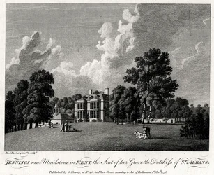 Jennings près de Maidstone dans le Kent, le siège de sa Grâce la Duchesse de St Albans, 1776