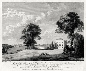 Siège du très honorable comte de Harcourt à Nuneham, avec une vue lointaine d