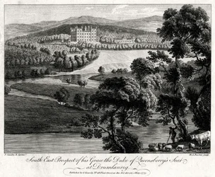 Vue du sud-est de la résidence de son Excellence le duc de Queensberry à Drumlanrig, Écosse, 1775