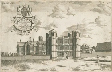 Tixall Hall et Gatehouse: gravure sur cuivre, nd [1686]