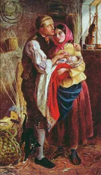 Le fabricant de paniers aveugle avec son premier enfant, 1858