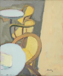 Café Table Top, 2017 (oil on linen)